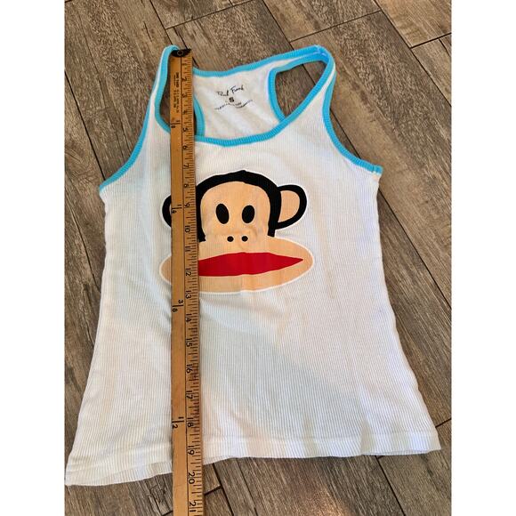 Vintage Paul Frank Kids Girl White Blue Tank Top Size Small Y2K 2000s 90s - Picture 3 of 6